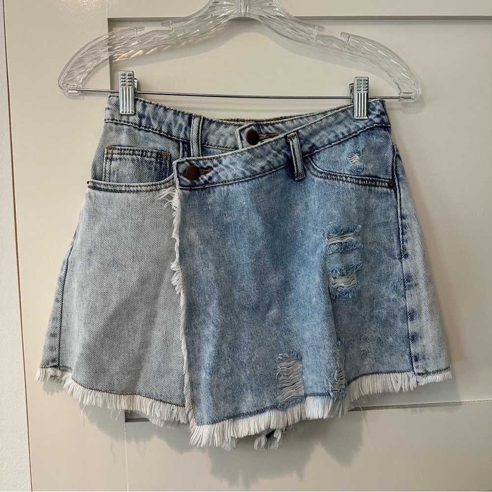 Light Wash Denim Skort